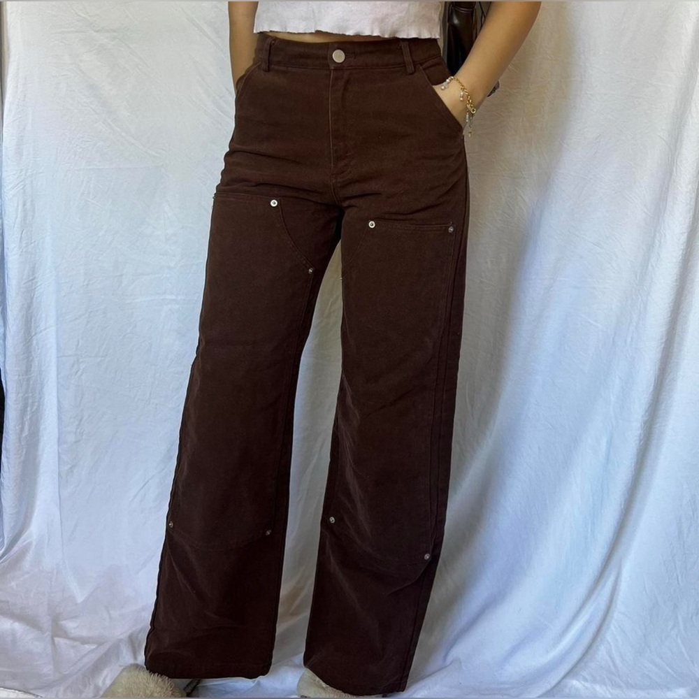 NWOT Women's The Kript Brown Wide Leg Carpenter Pants XS